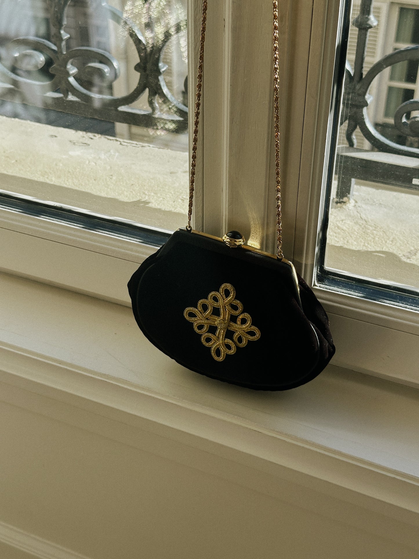 Velvet and Gold Evening Bag