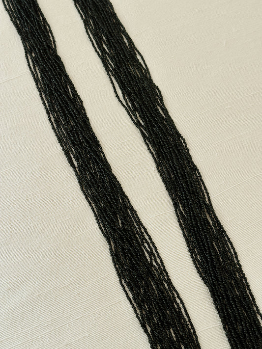 1930s Black Glass Bead Necklace