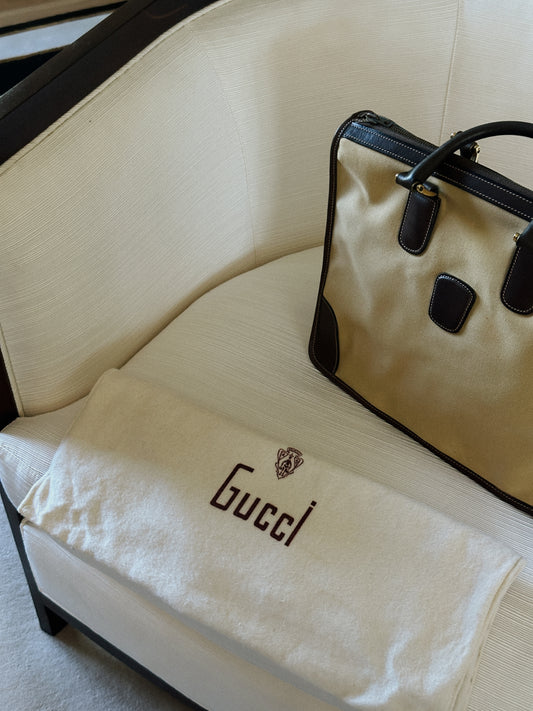 Gucci Canvas & Leather Tote Bag