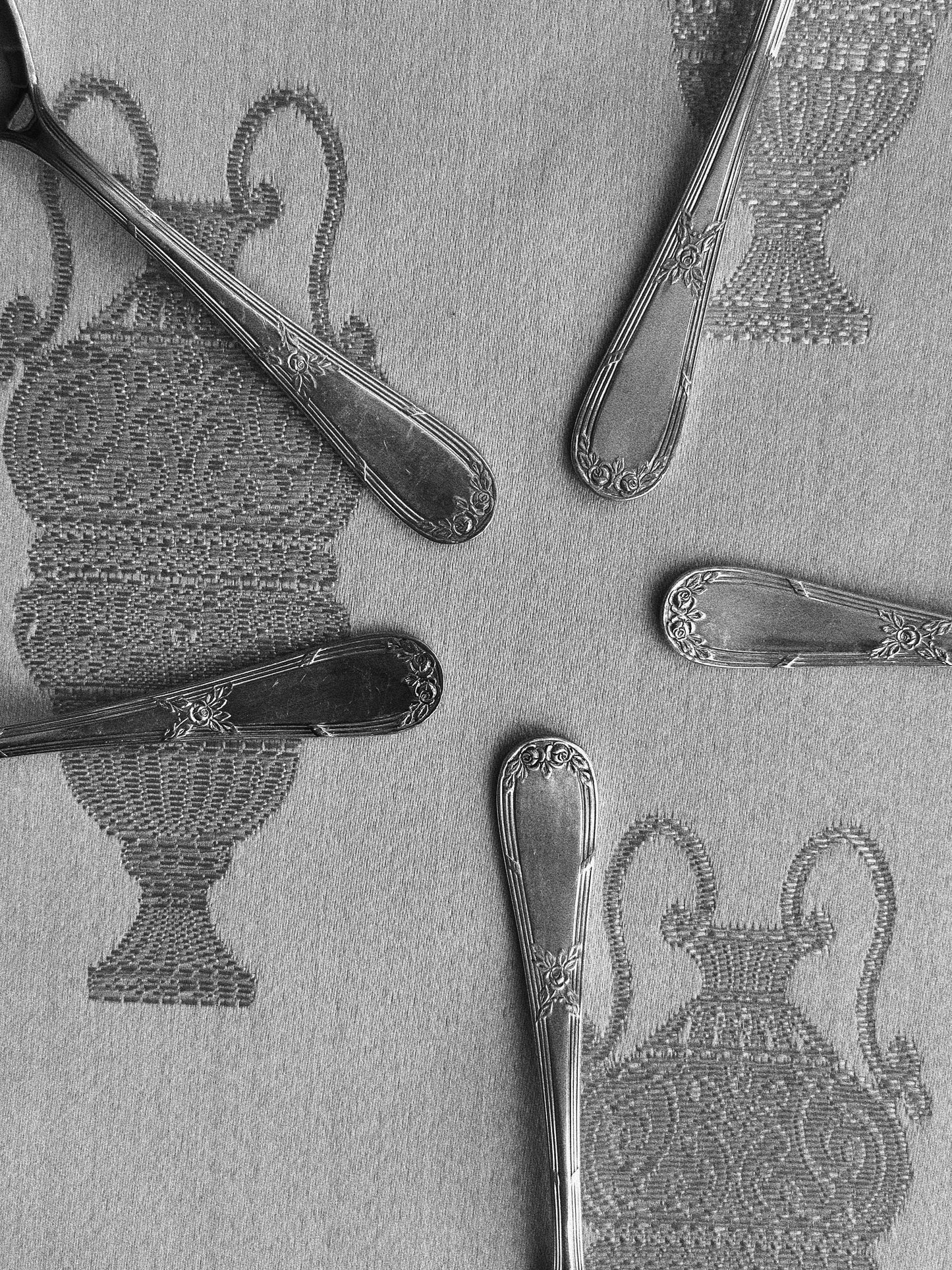 Set of Six Silver-Plated Teacups