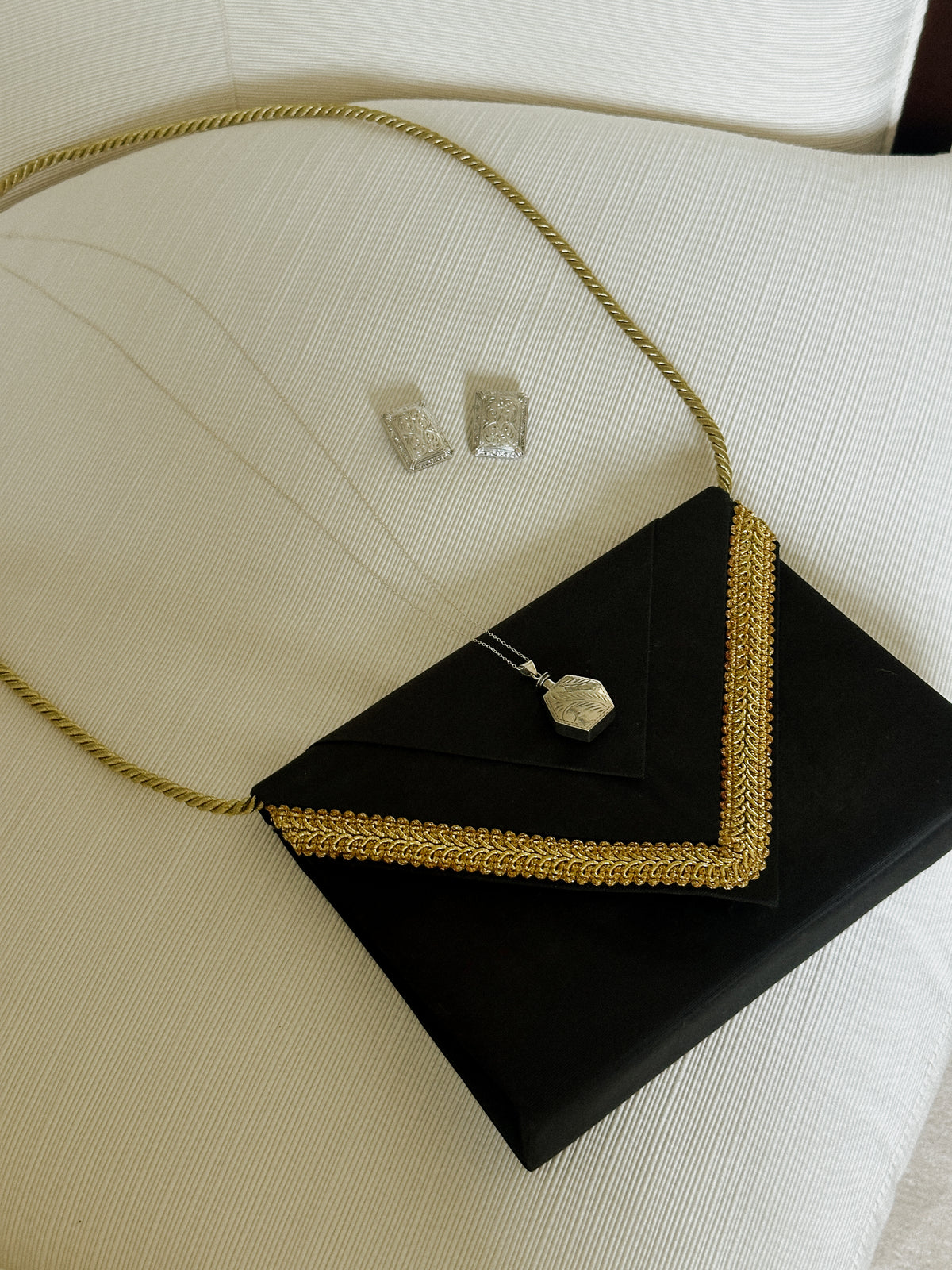 Black Purse with Gold Trim