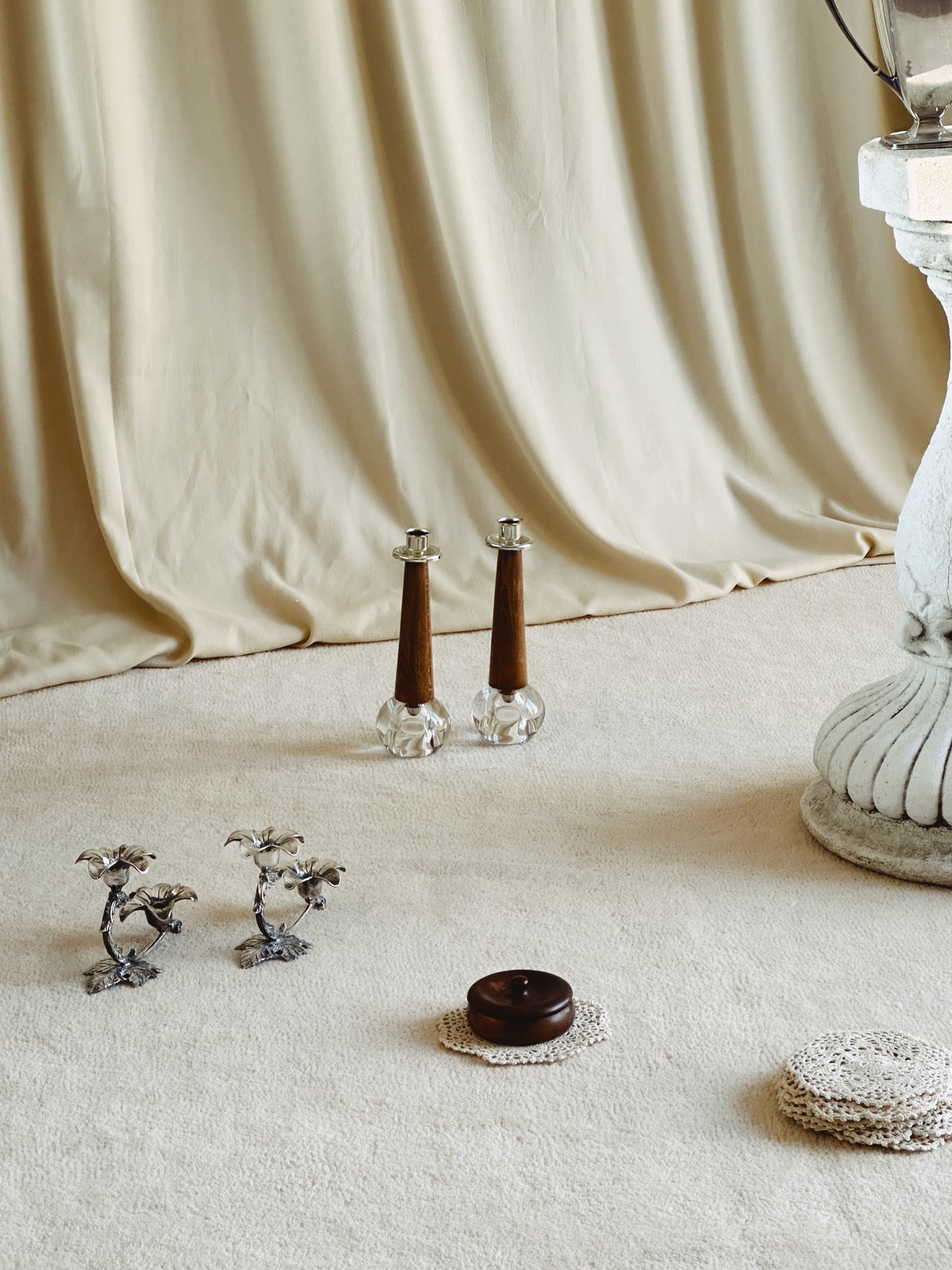 Mid-Century Candlestick Holders, Pair