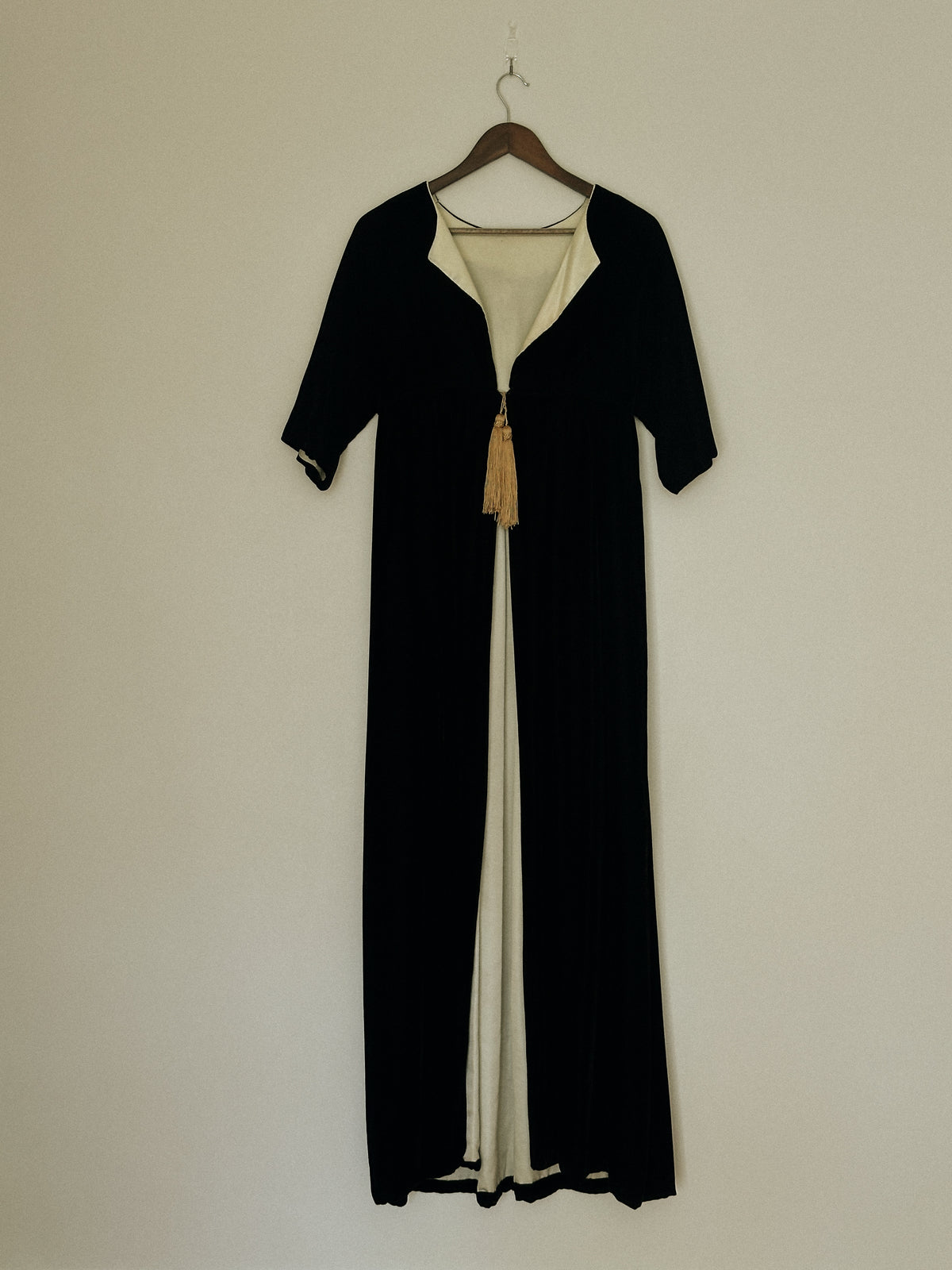 Satin Lined Black Velvet Opera Coat