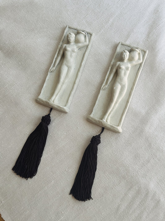 Pair of Cast Plaster Wall Plaques