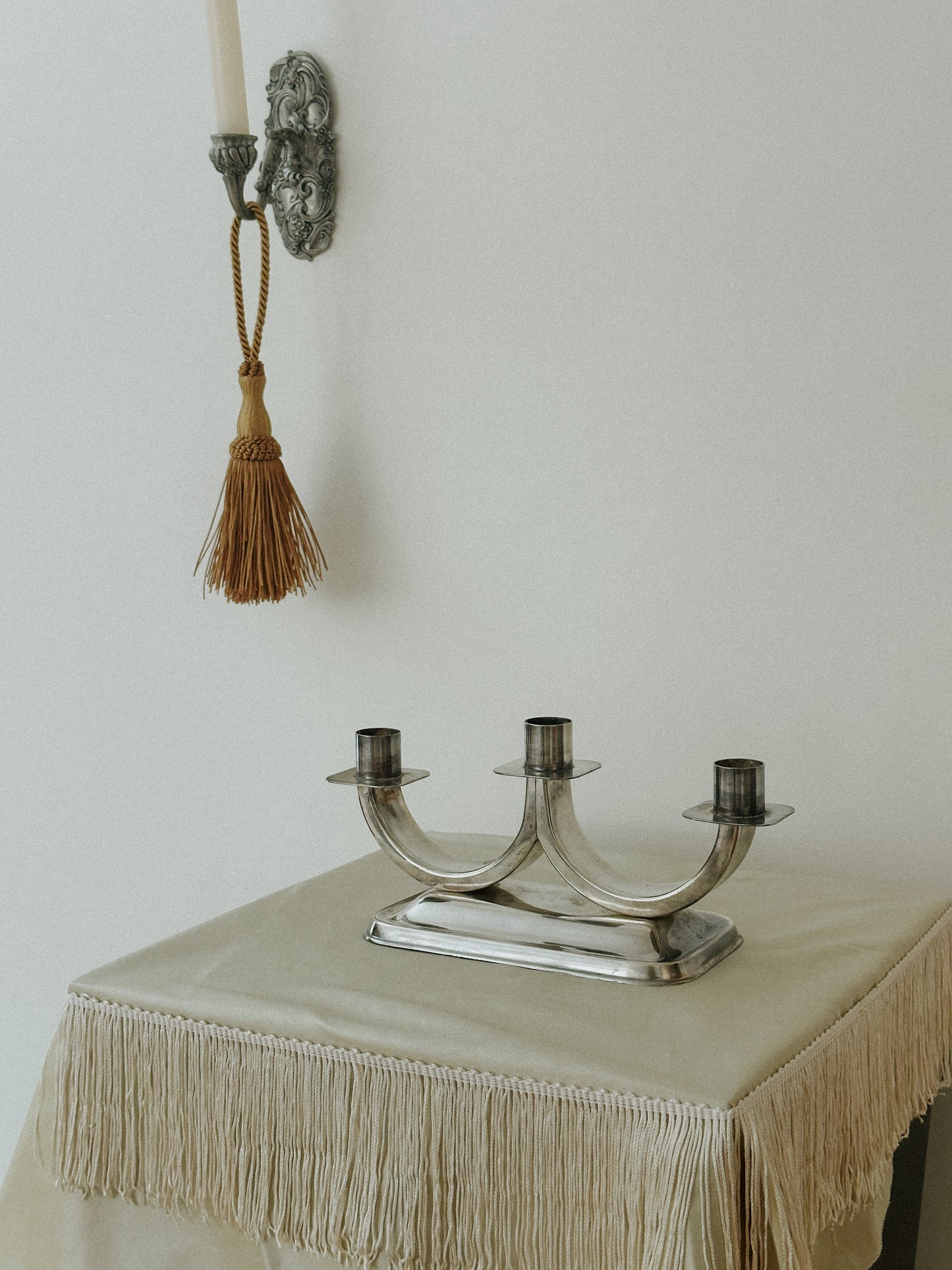 Mid-Century Silver Plated Candelabra