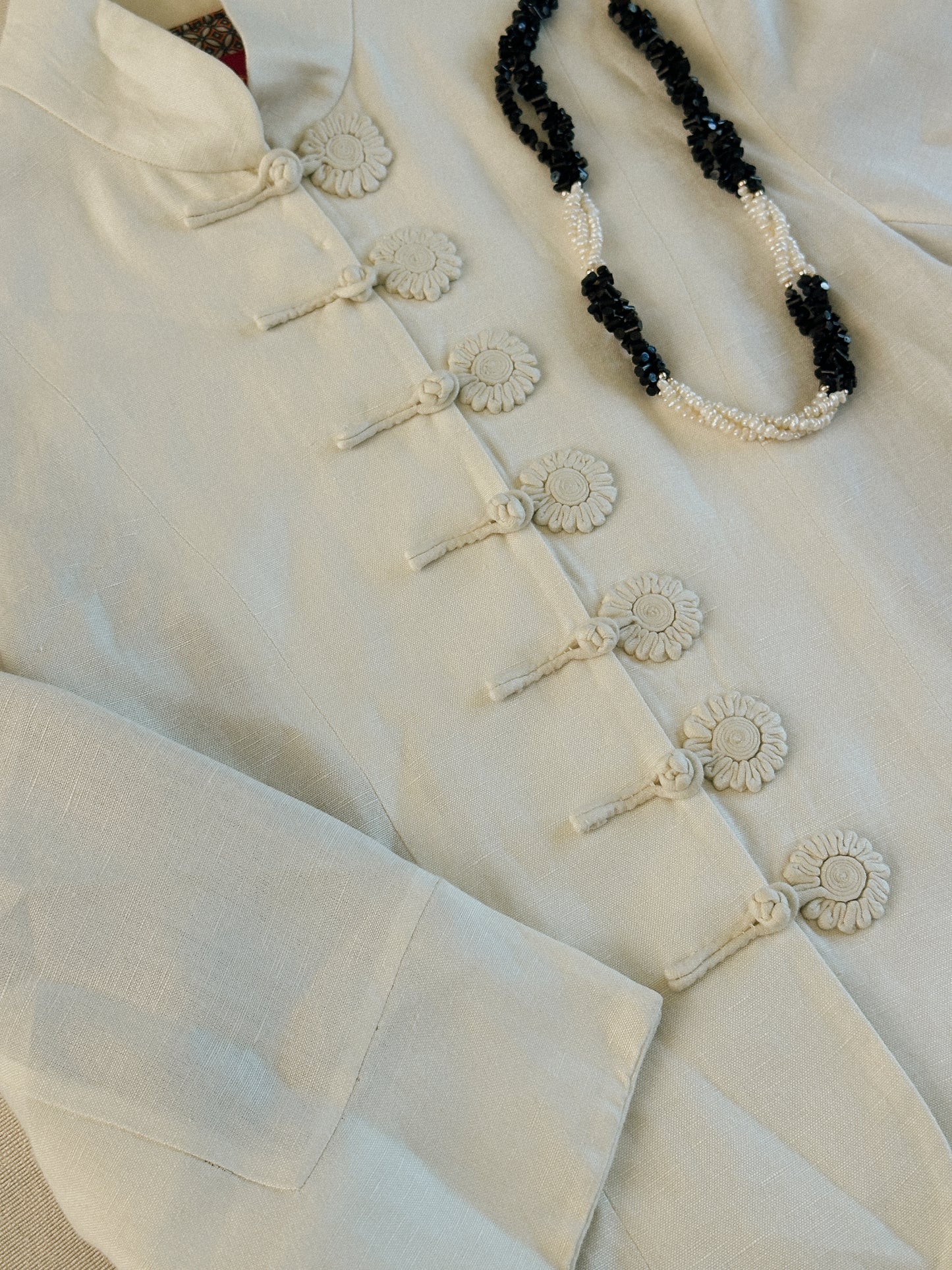 Freshwater Pearl & Black Bead Necklace