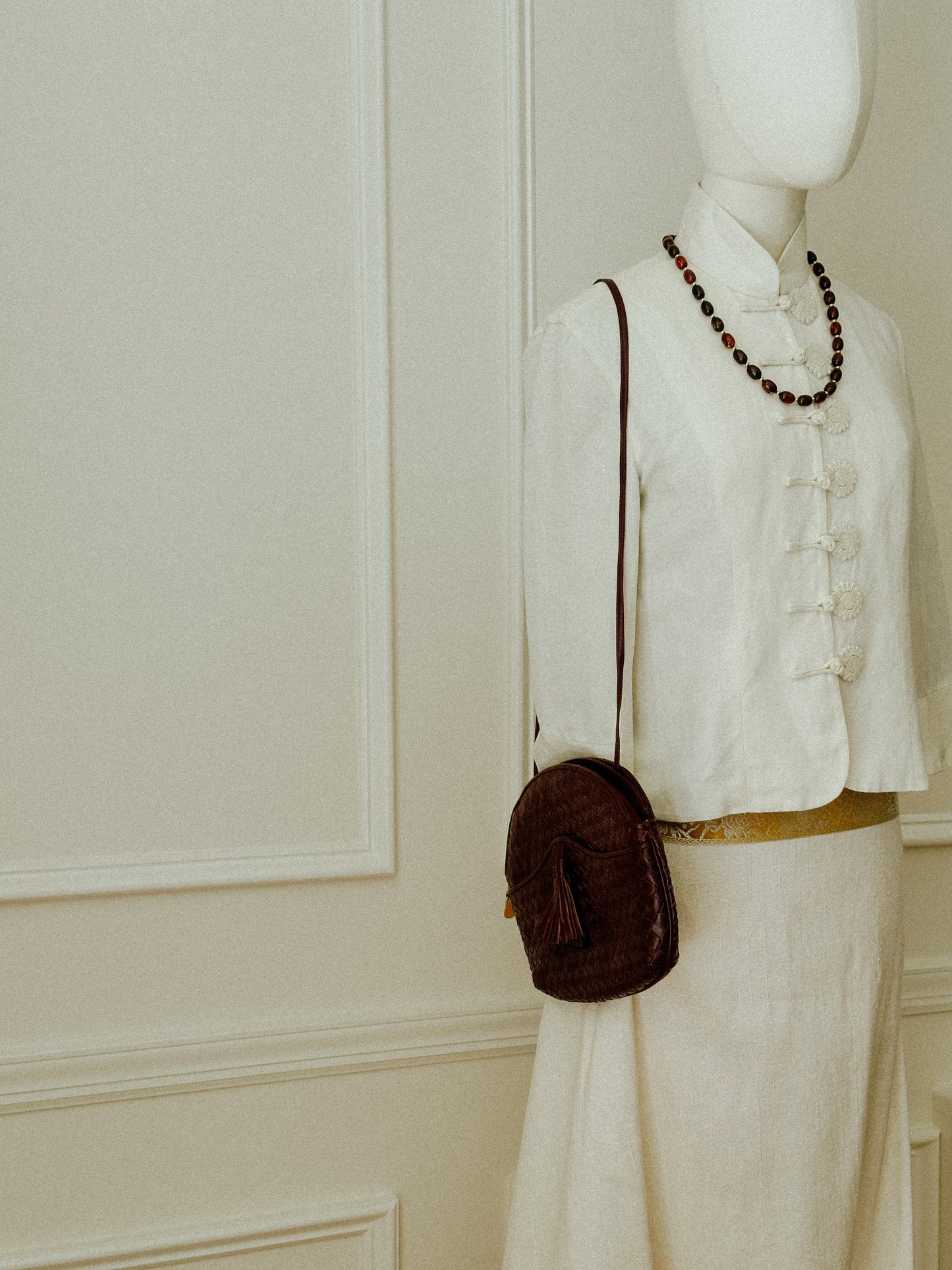 Saks Fifth Avenue Woven Leather Crossbody / Clutch