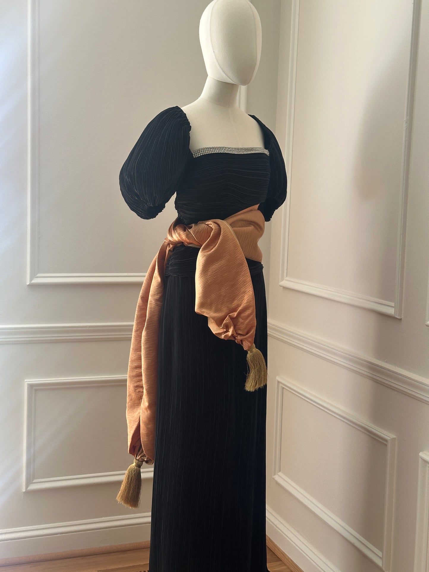 Tasseled Satin Evening Shawl