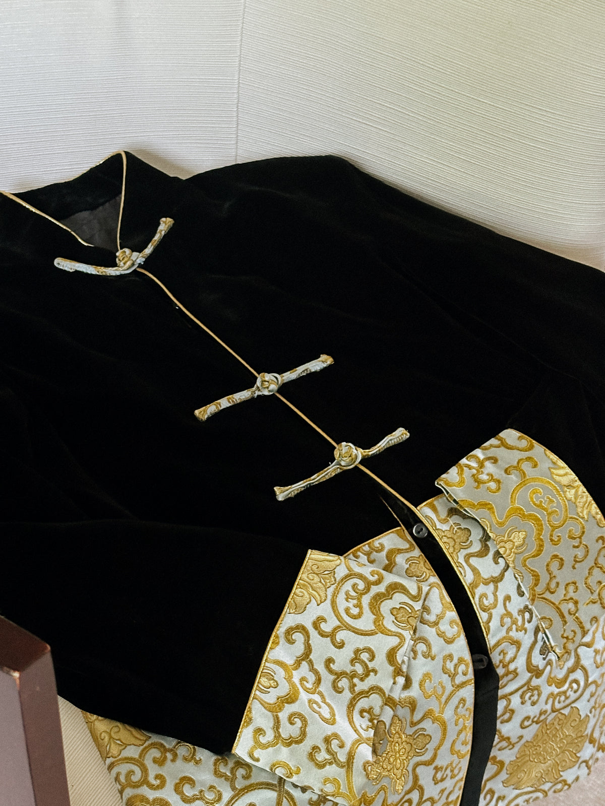 Black Velvet & Silk Brocade Jacket