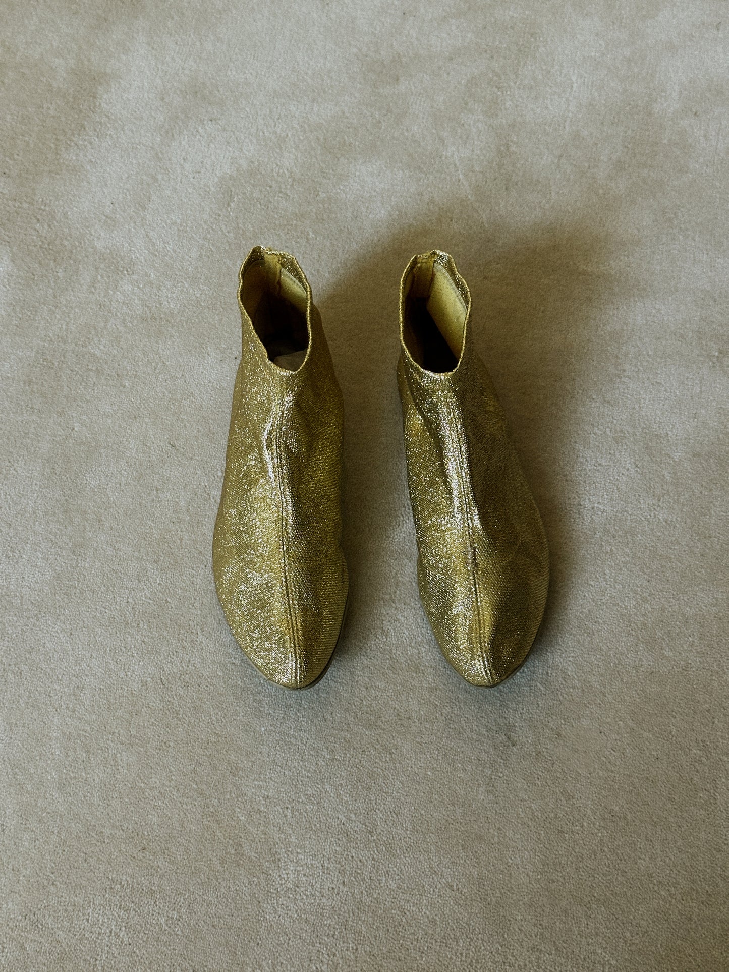 1970s Gold Lamé Stretch Booties