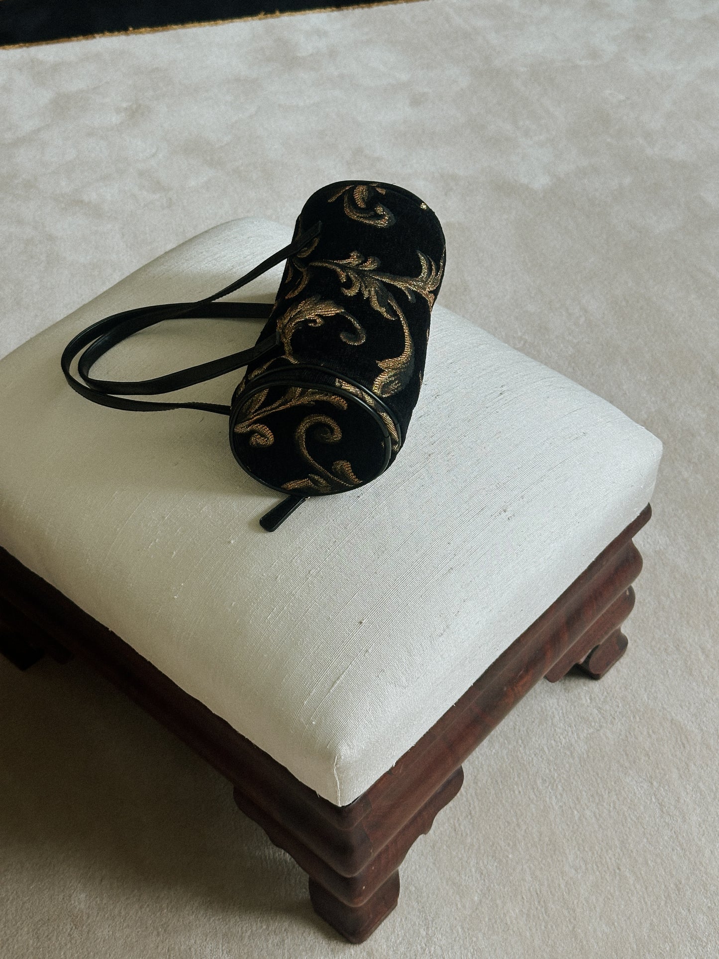 Black & Gold Embroidered Bag