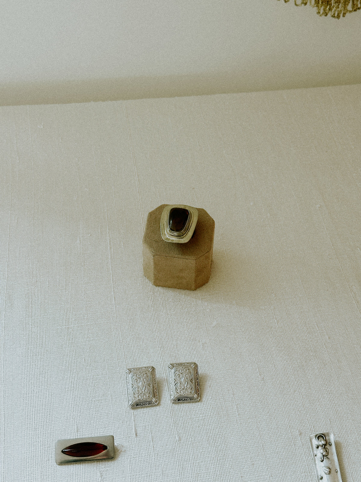 Silver Tone Rectangular Earrings