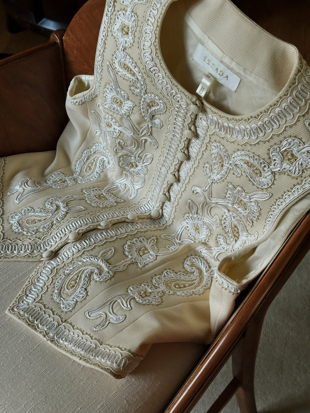 Escada Embroidered Wool Vest