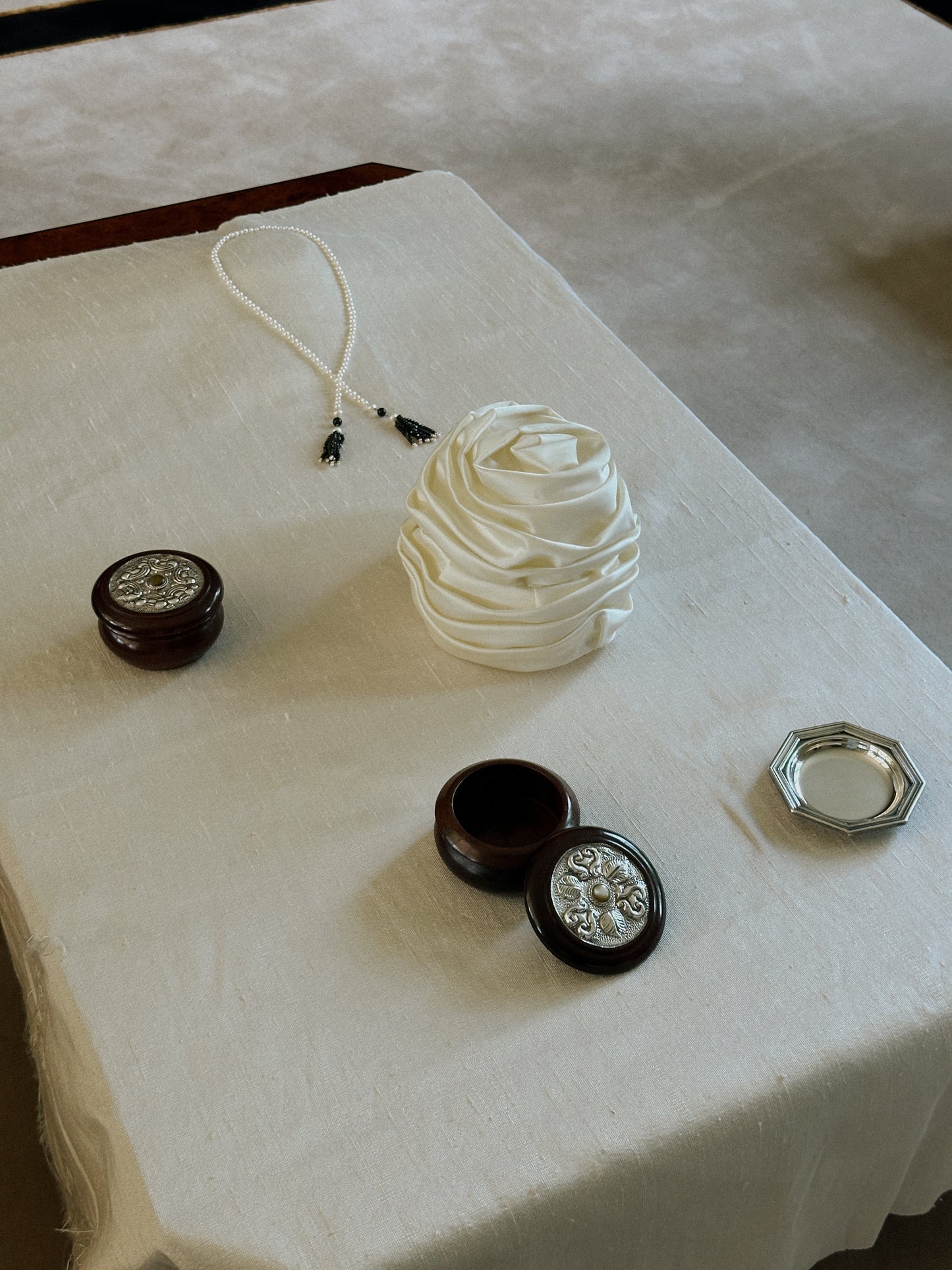 Pleated Ivory Turban Hat