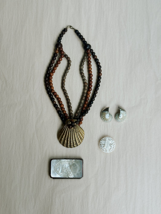 Sterling and Nautilus Shell Earrings