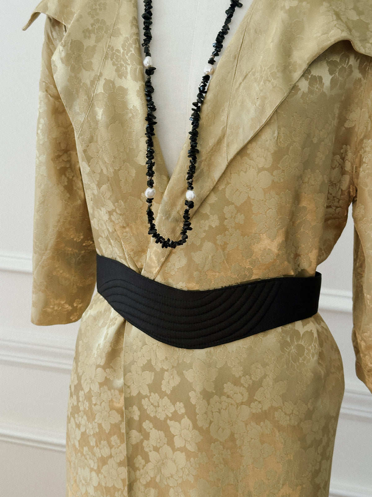 1980s Black Silk Belt