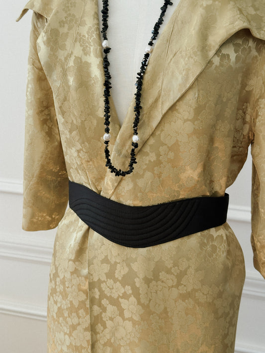 1980s Black Silk Belt