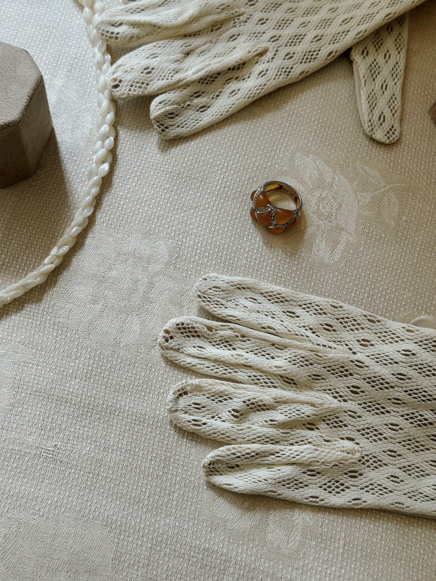 Sterling Silver & Camel Toned Ring  