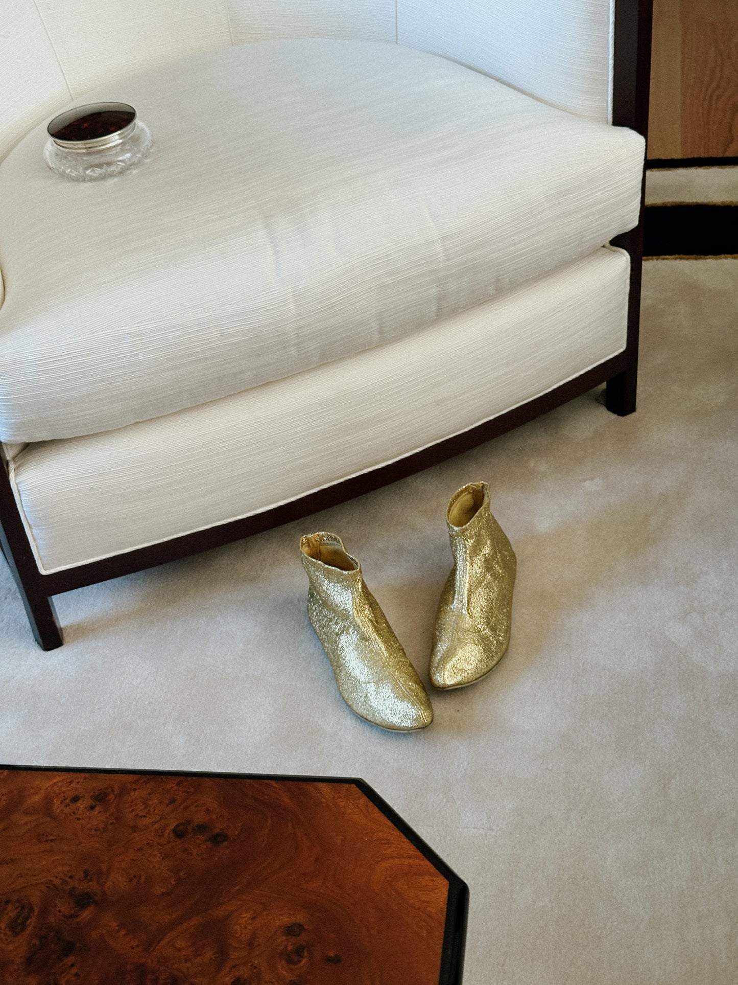 1970s Gold Lamé Stretch Booties