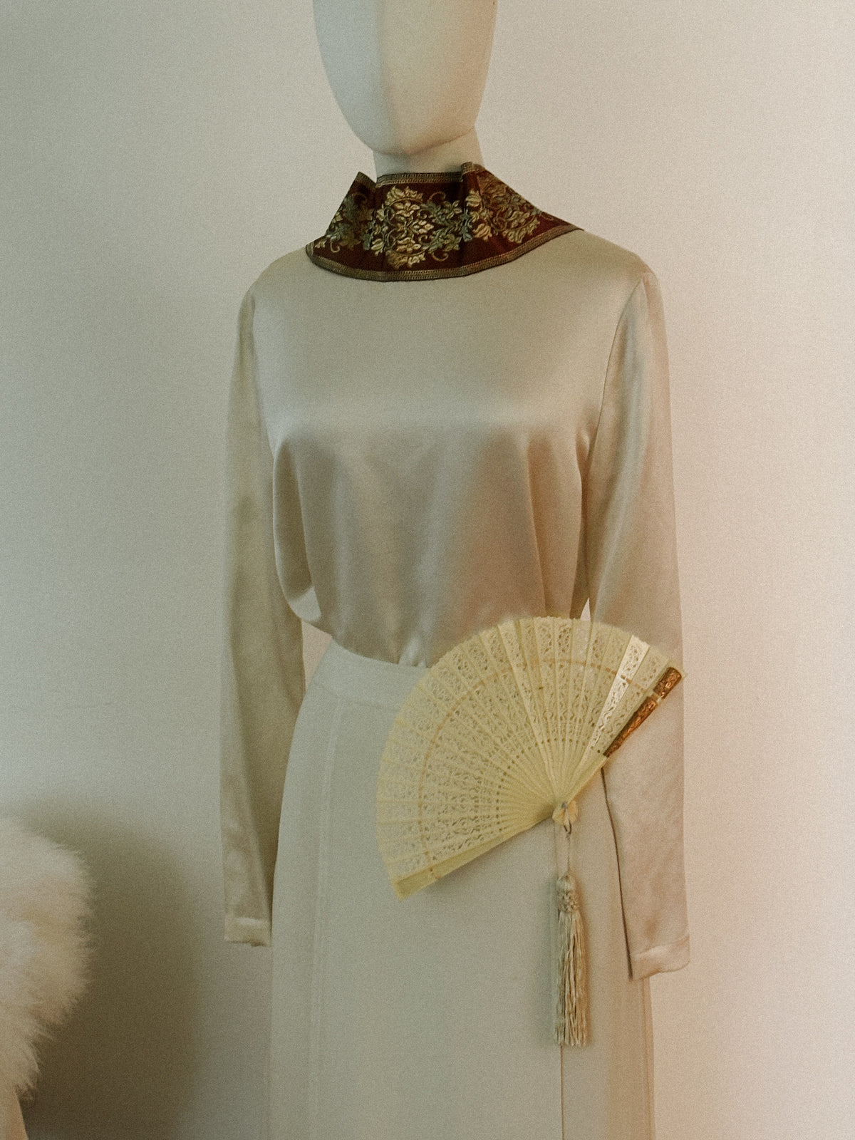 1990s Chanel Ivory Silk Blouse