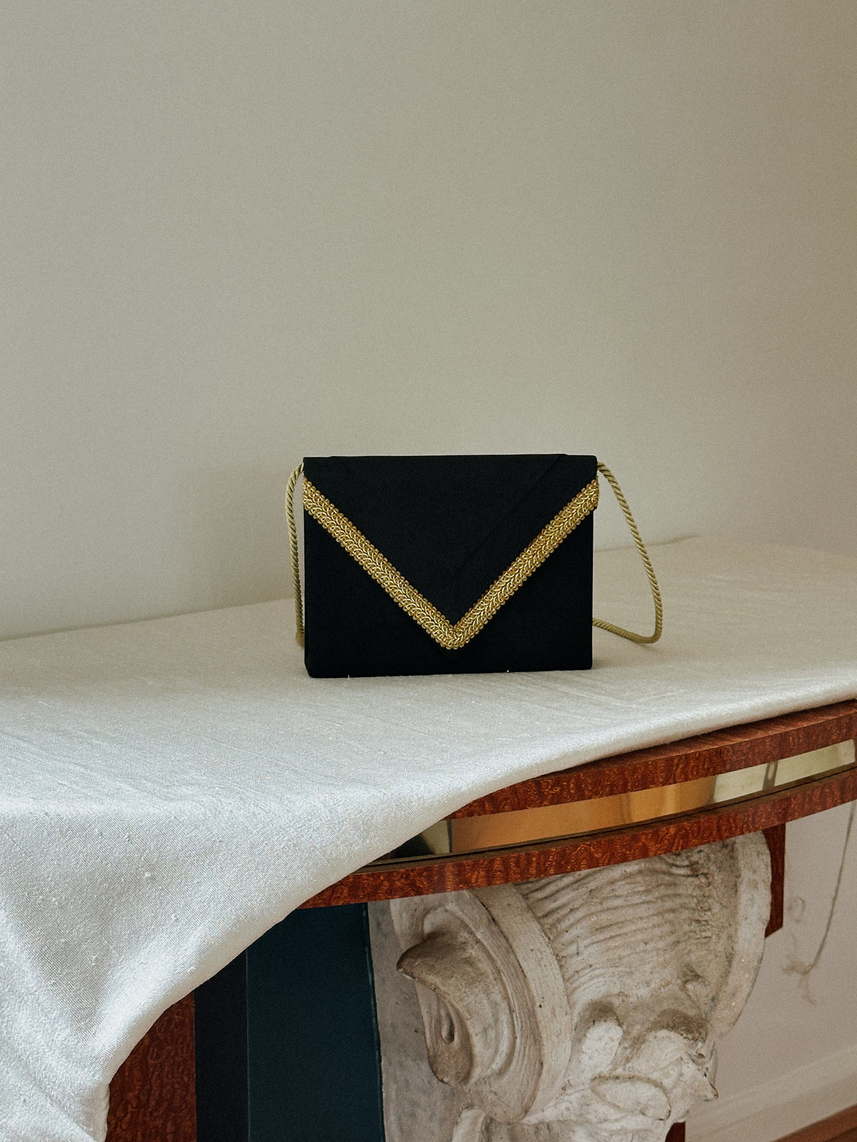 Black Purse with Gold Trim