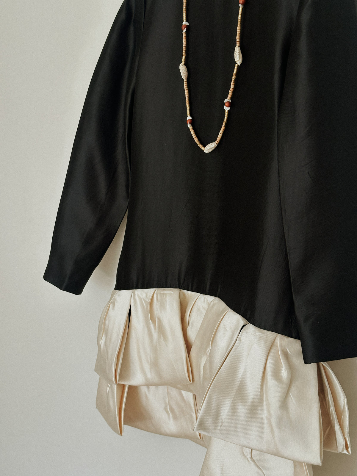 Black & Ivory Silk Mini Dress