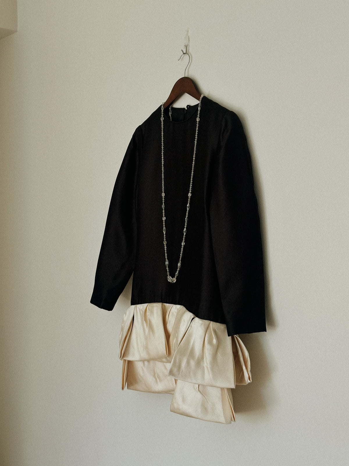 Black & Ivory Silk Mini Dress
