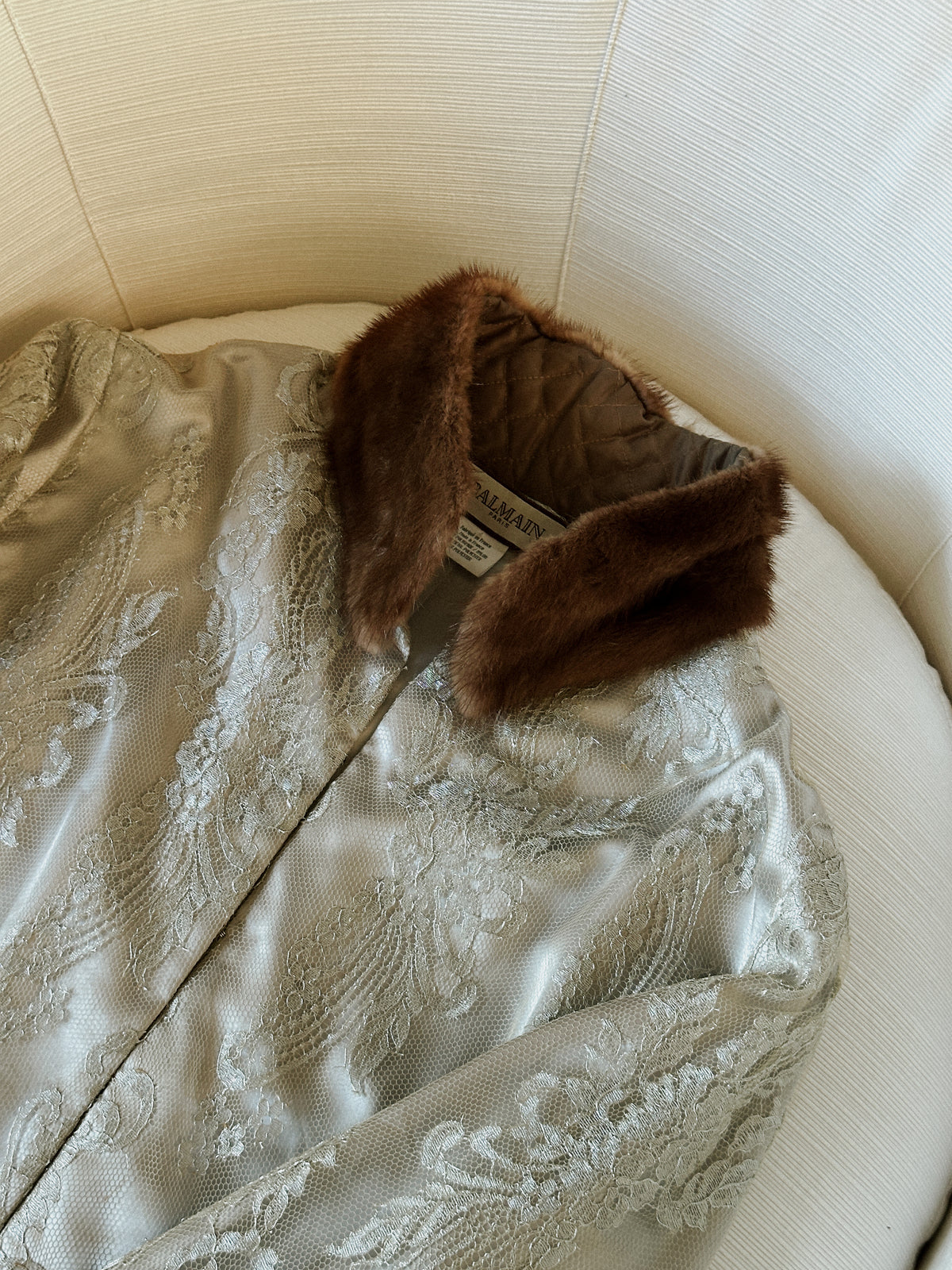 Balmain Lace & Fur Jacket 