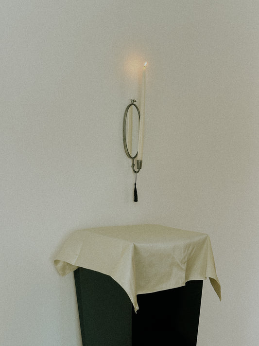 Pewter Mirrored Candle Sconce 