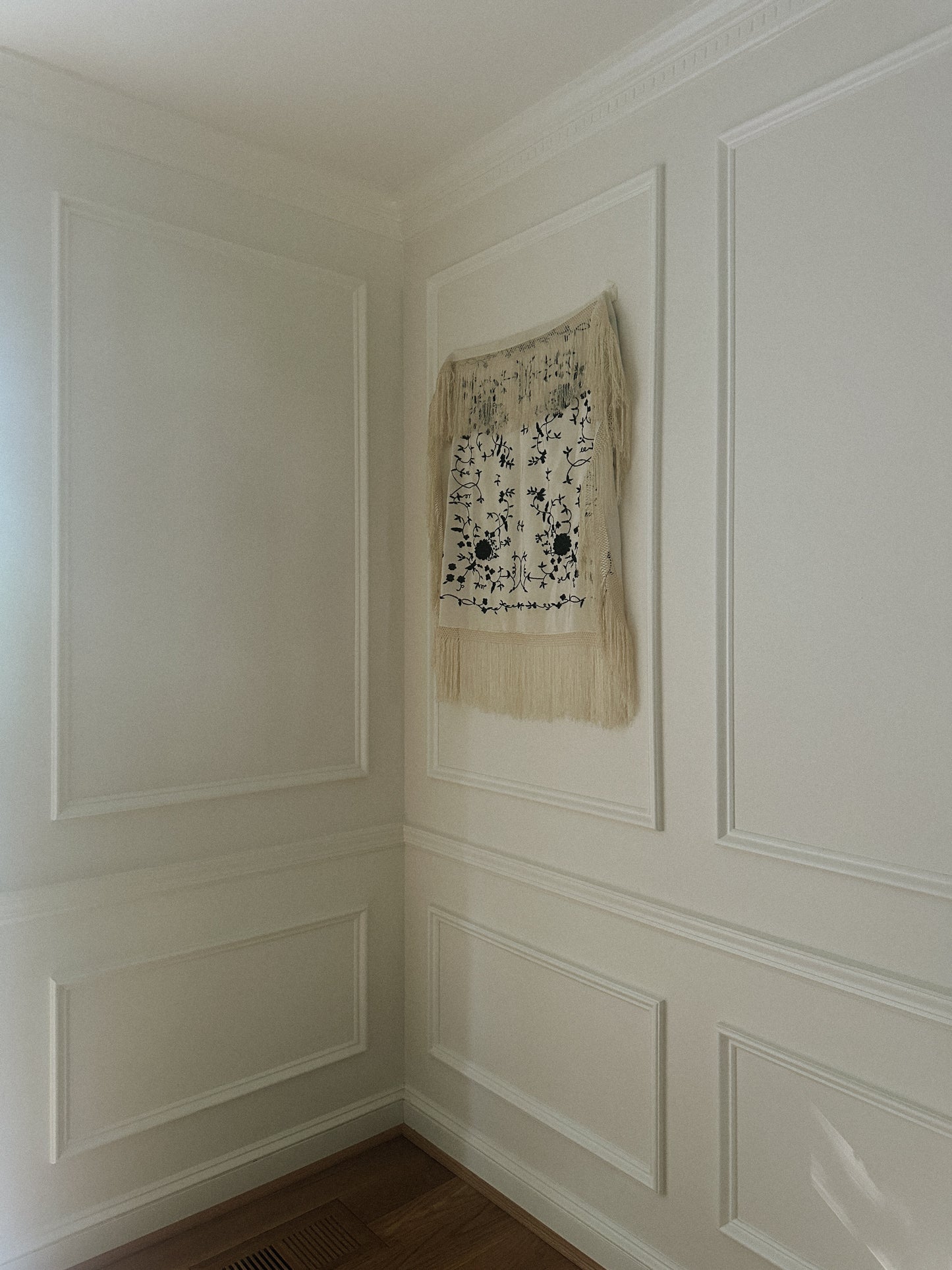 Embroidered Silk Satin Piano Shawl