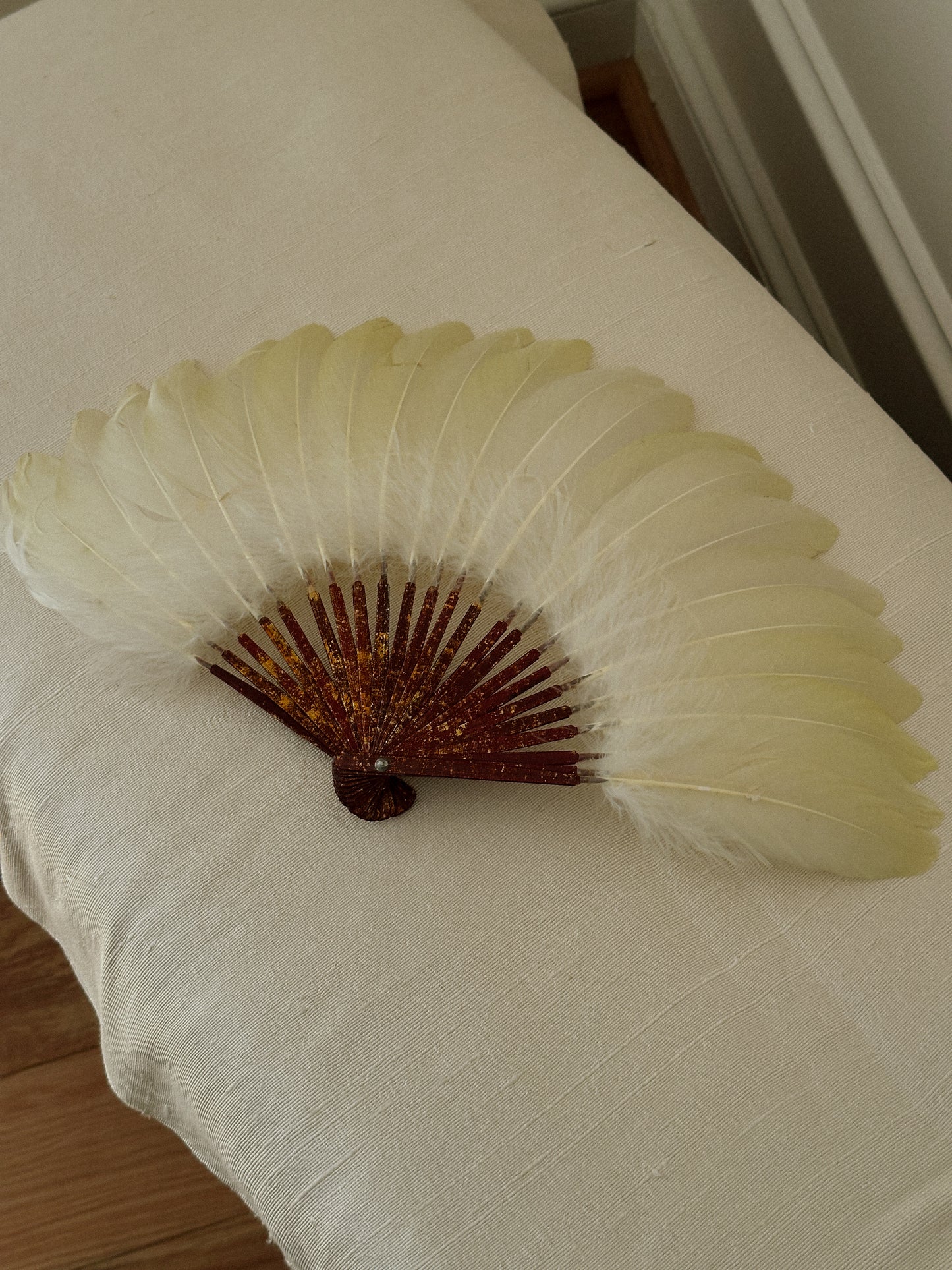 Butter Yellow Feather Fan