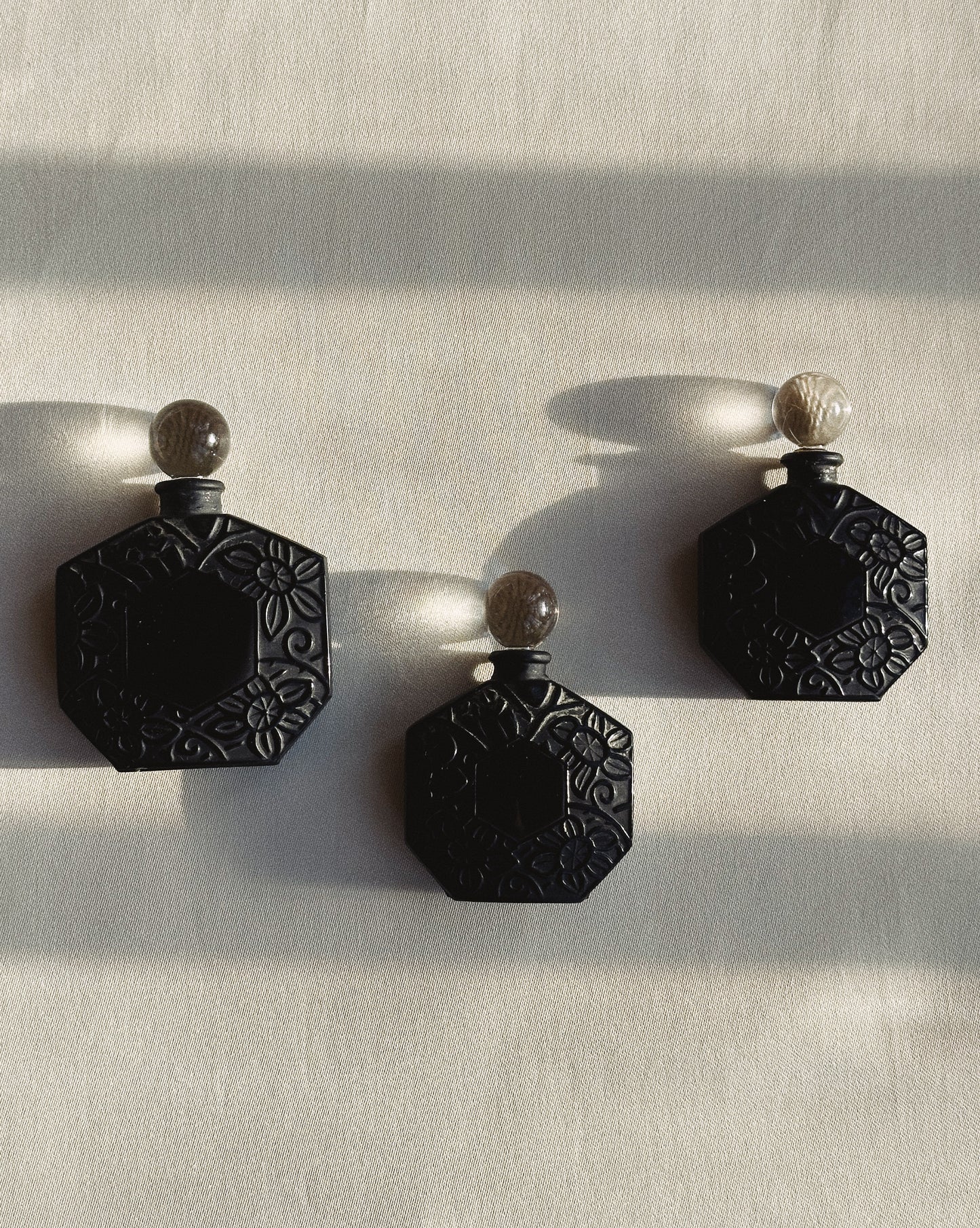 Set of Three Art Deco Scent Bottles