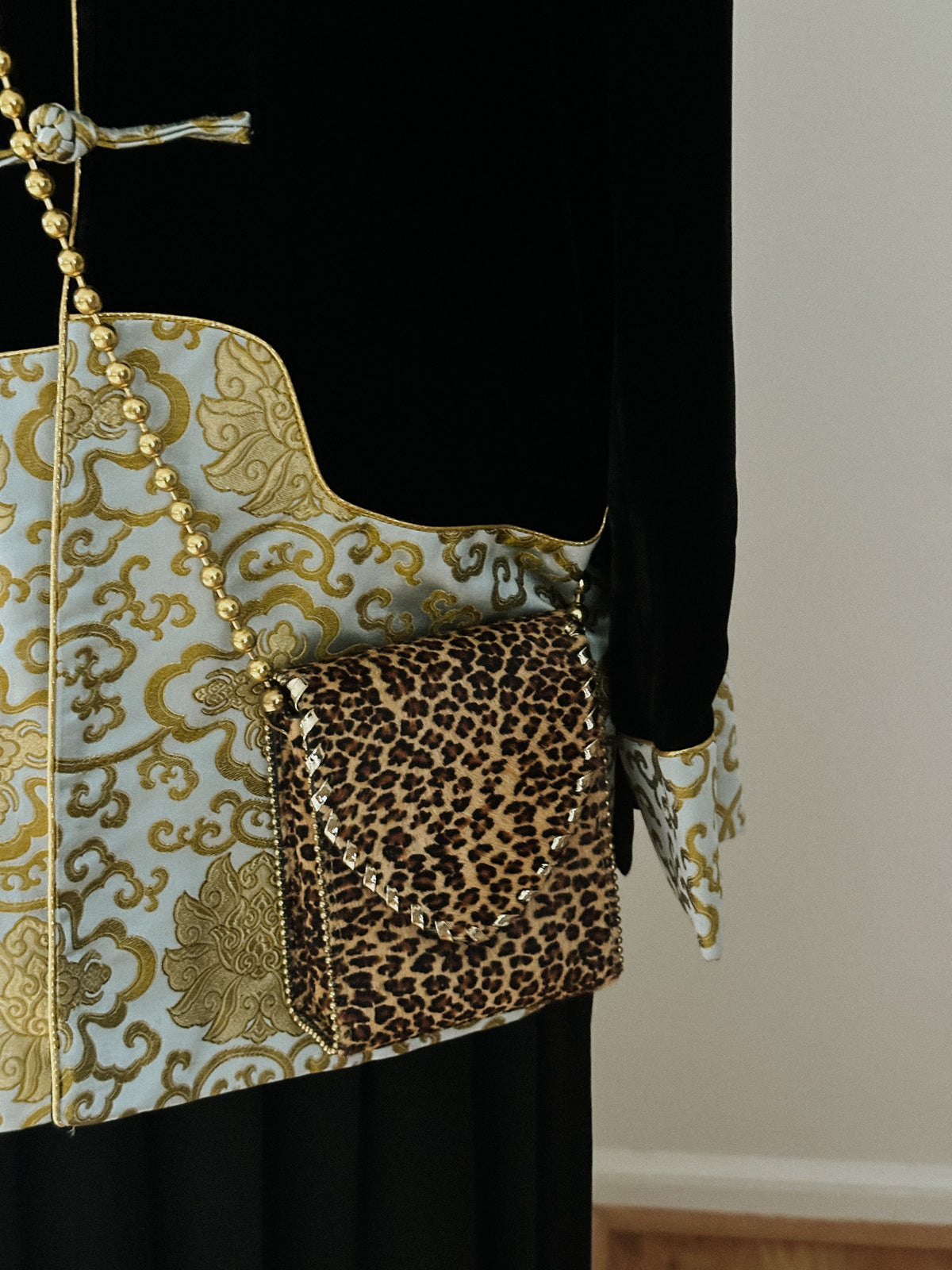 Black Velvet & Silk Brocade Jacket