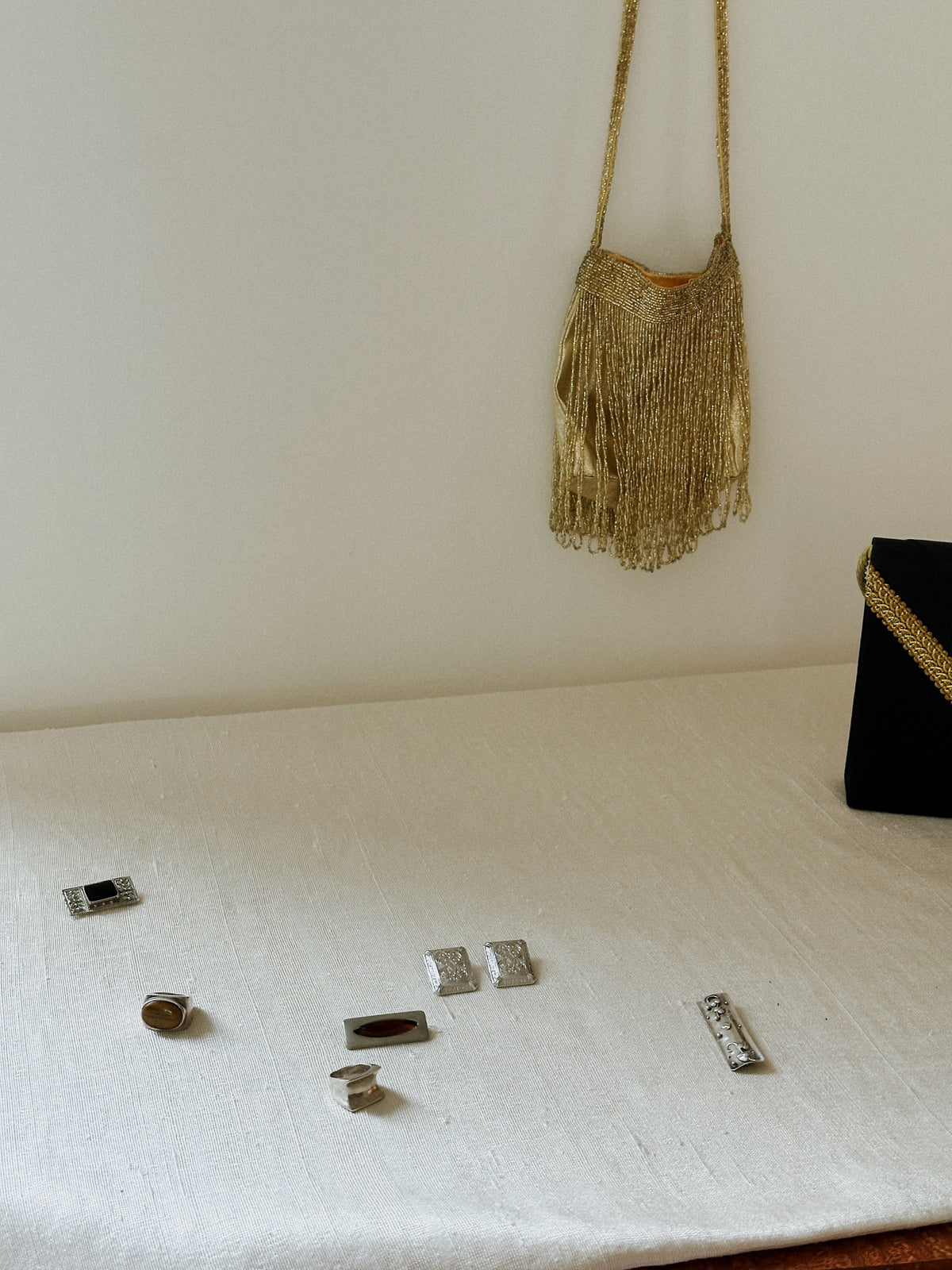 Gold Beaded Fringe Bag