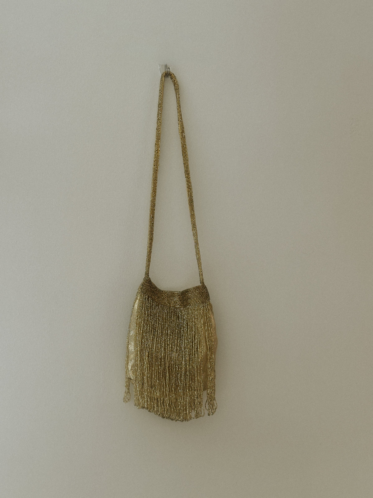 Gold Beaded Fringe Bag
