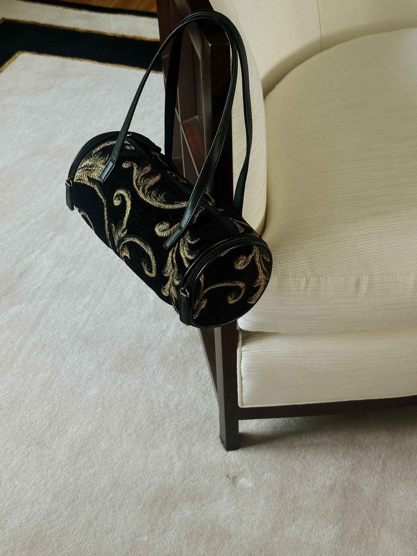 Black & Gold Embroidered Bag