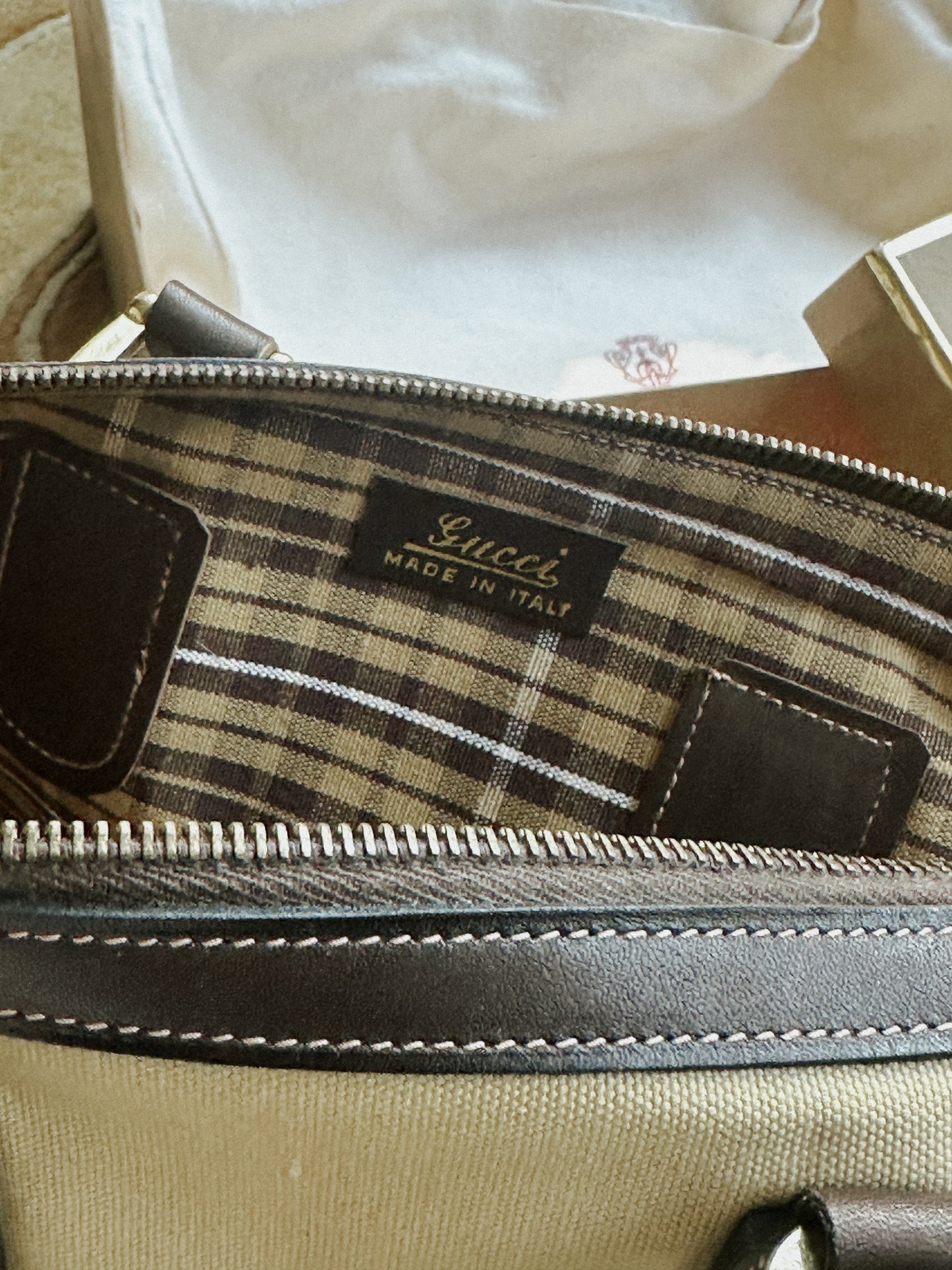 Gucci Canvas & Leather Tote Bag