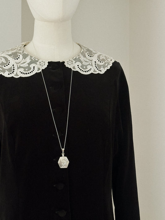 Sterling Perfume Bottle Pendant Necklace