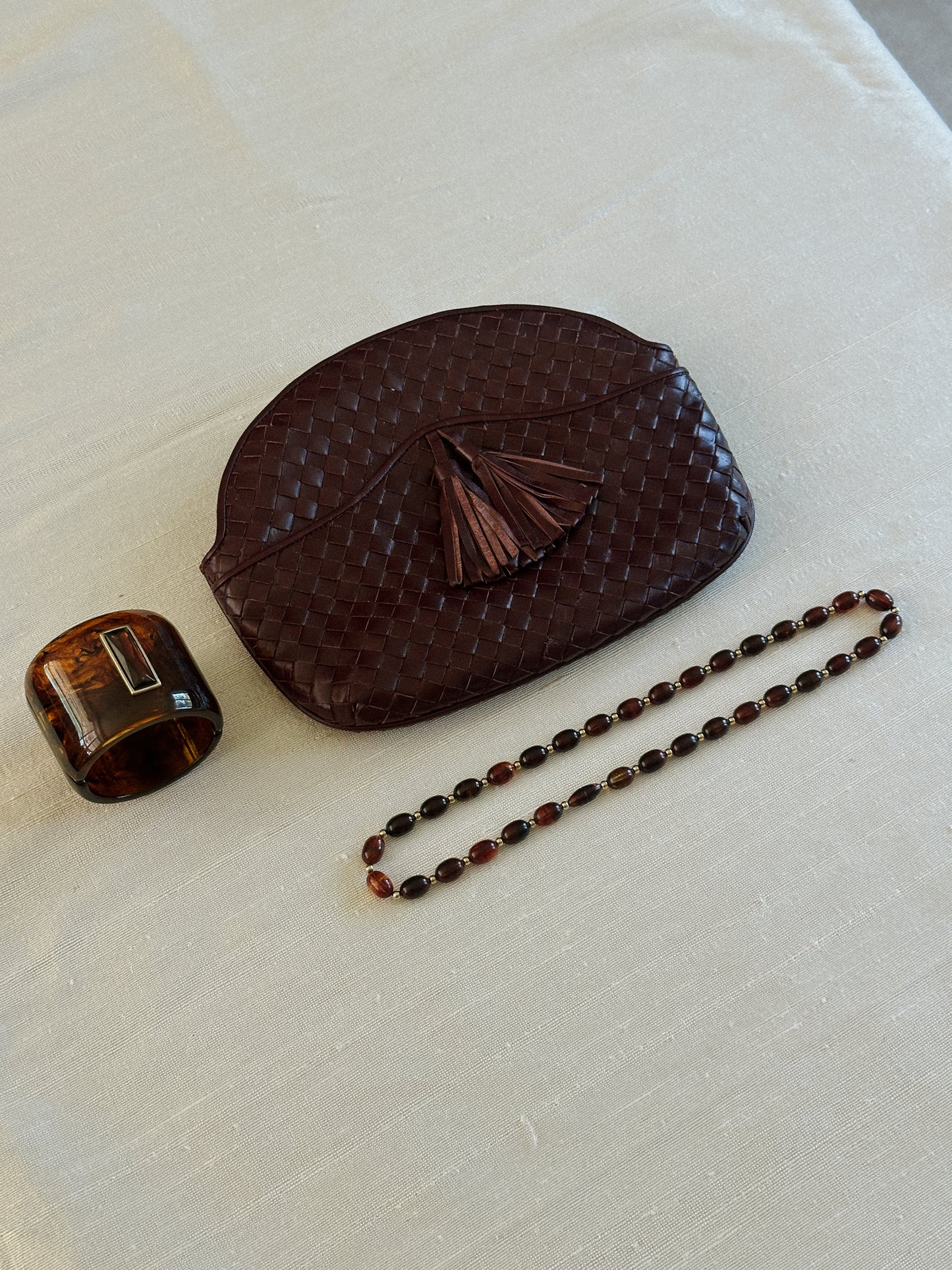 Tortoiseshell Lucite Bead Necklace 