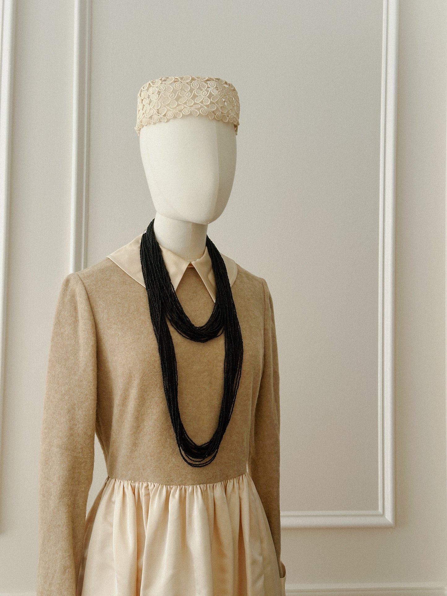 1930s Black Glass Bead Necklace