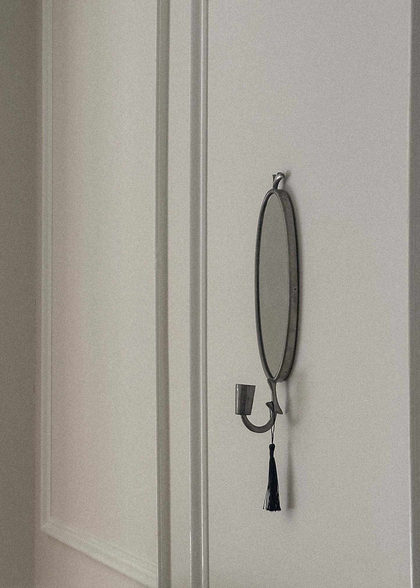 Pewter Mirrored Candle Sconce 