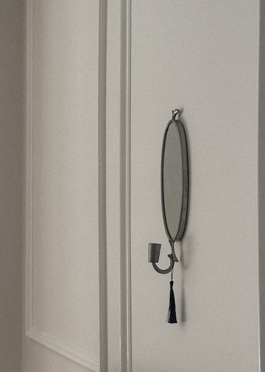 Pewter Mirrored Candle Sconce 