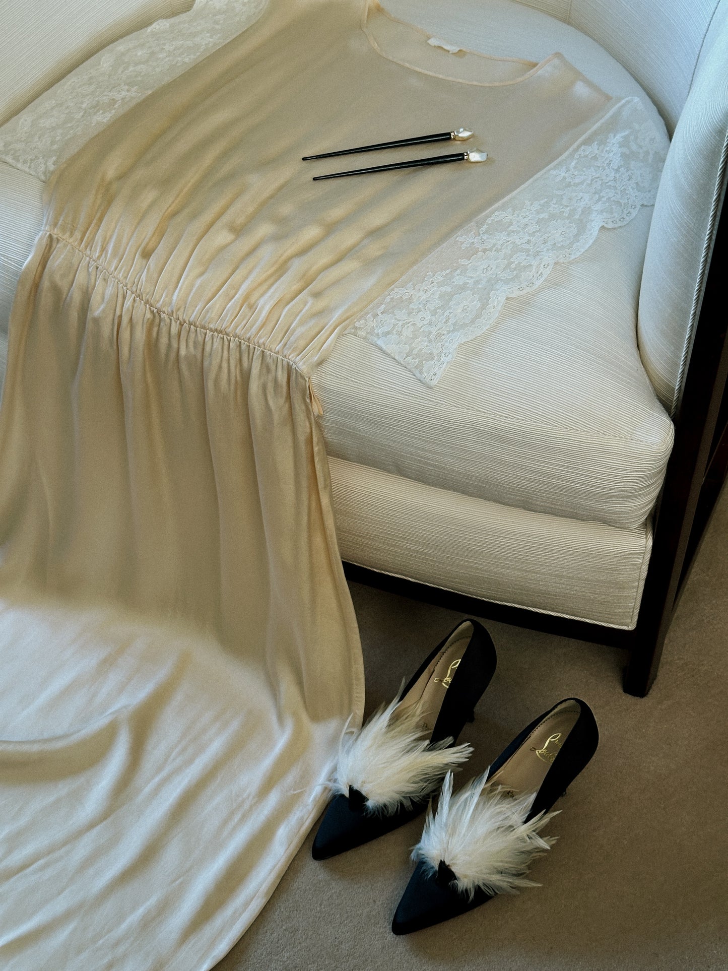 Nina Ricci Silk & Lace Dress 