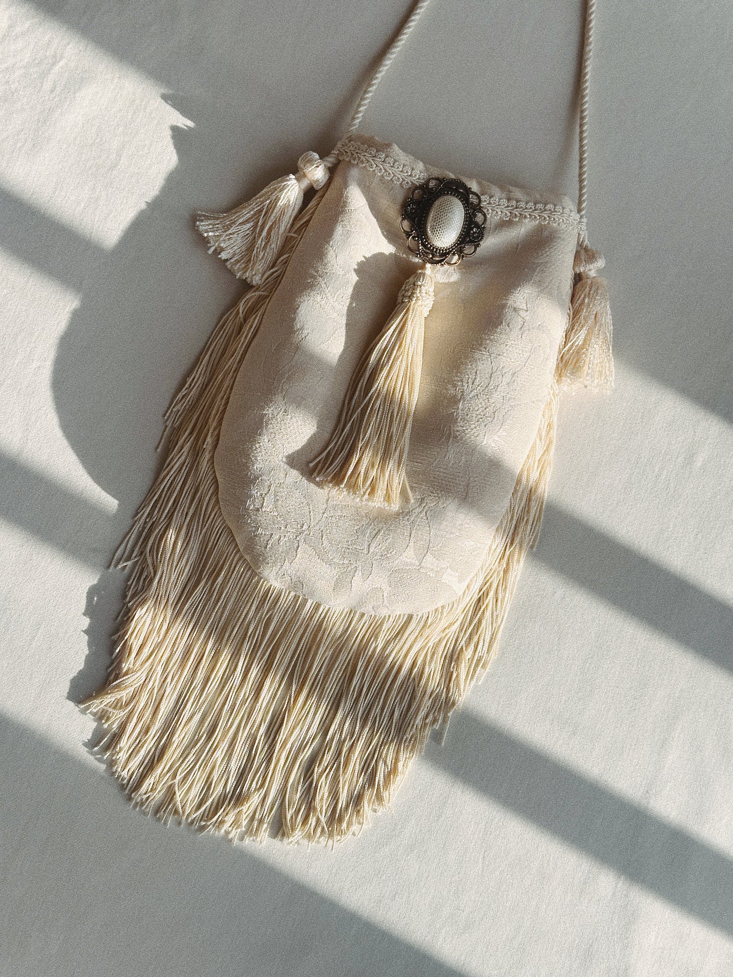 Purse with Fringe, Tassel and Broach