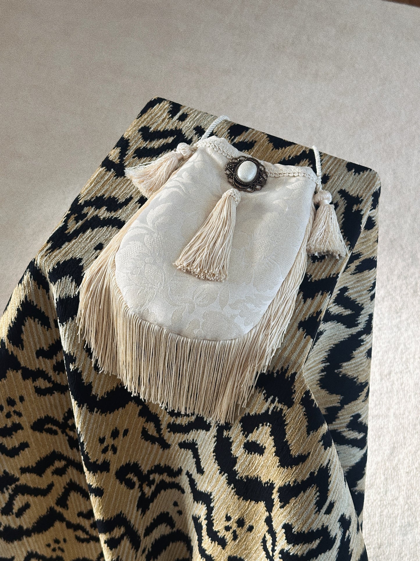 Purse with Fringe, Tassel and Broach