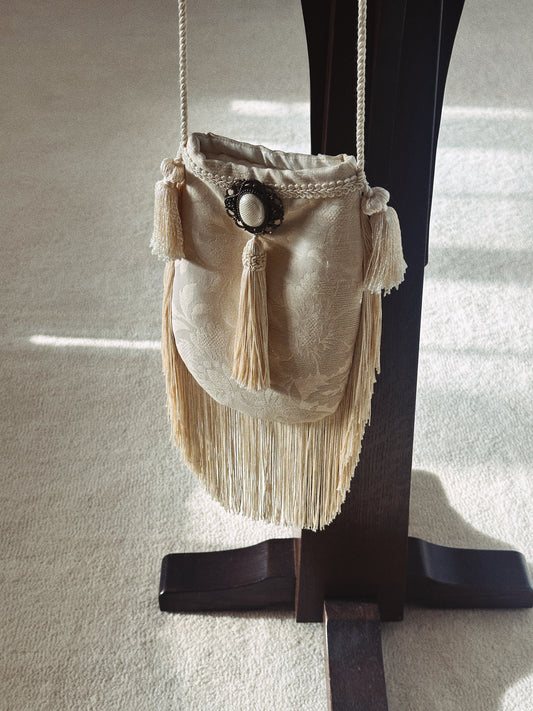 Purse with Fringe, Tassel and Broach