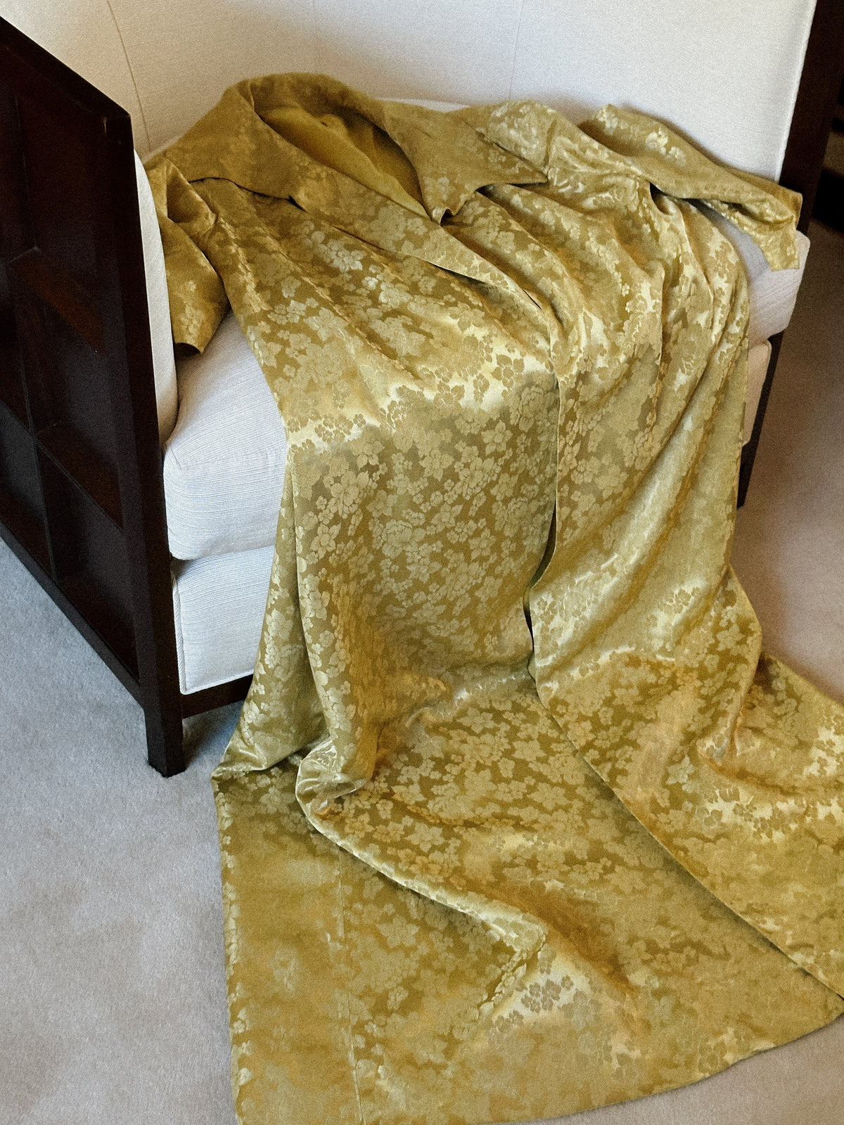 Gold Floral Satin Brocade Coat