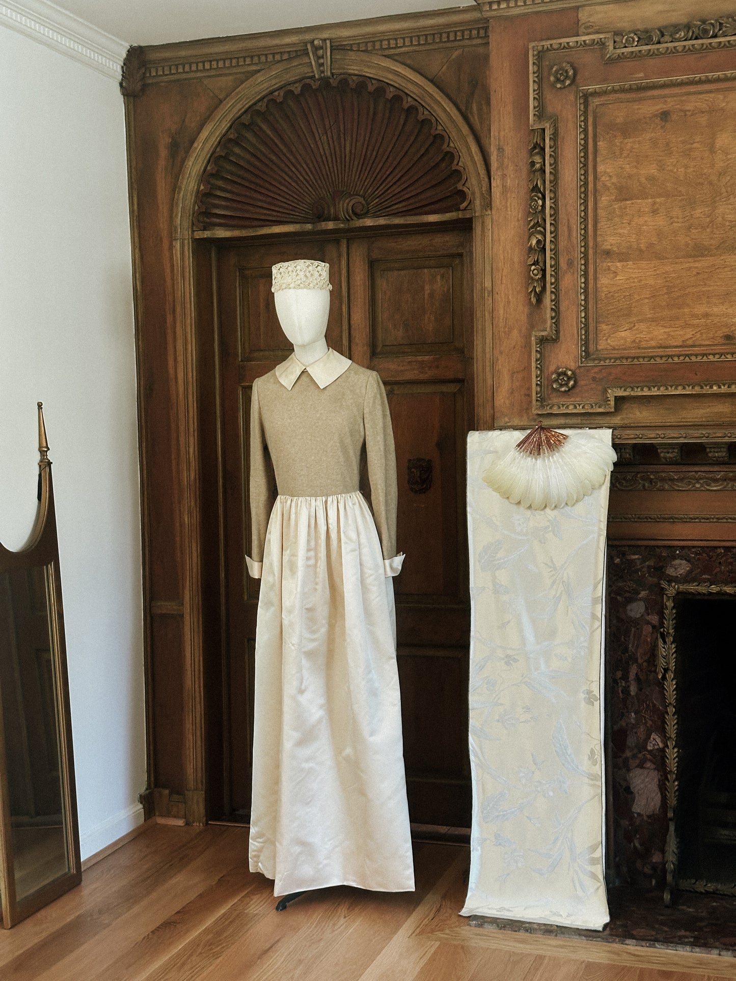 1972 Bill Blass Wool & Satin Evening Dress