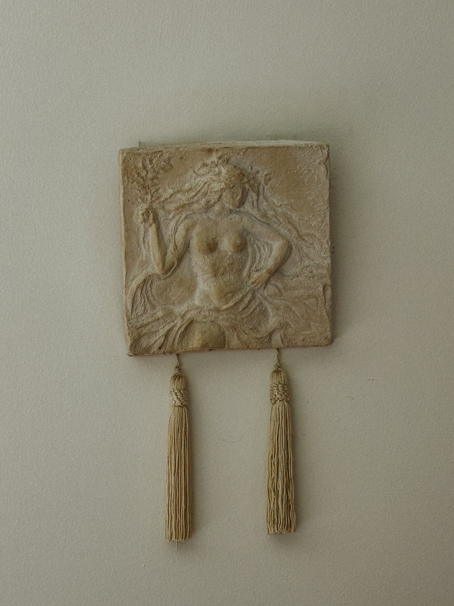 Plaster Female Form Wall Plaque