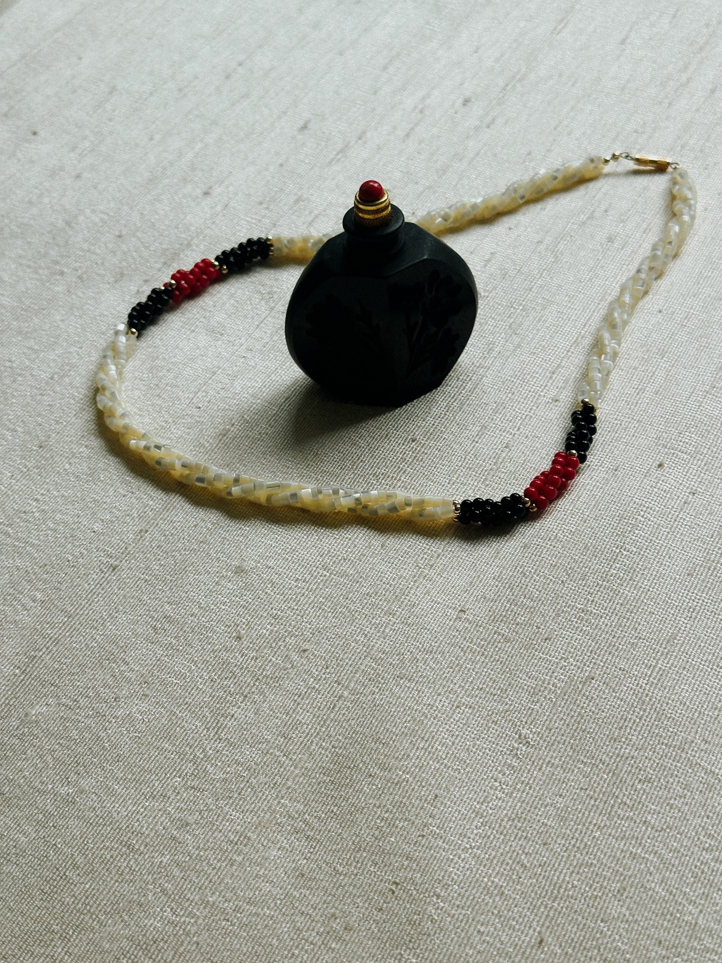 Carved Glass Perfume Bottle 